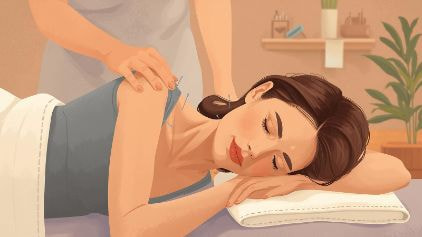 肩こり施術イラスト